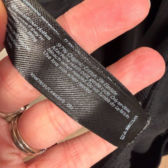 Eileen Fisher Open Front Kimono Jacket Size Large XL Black Organic Cotton - Picture 7 of 7